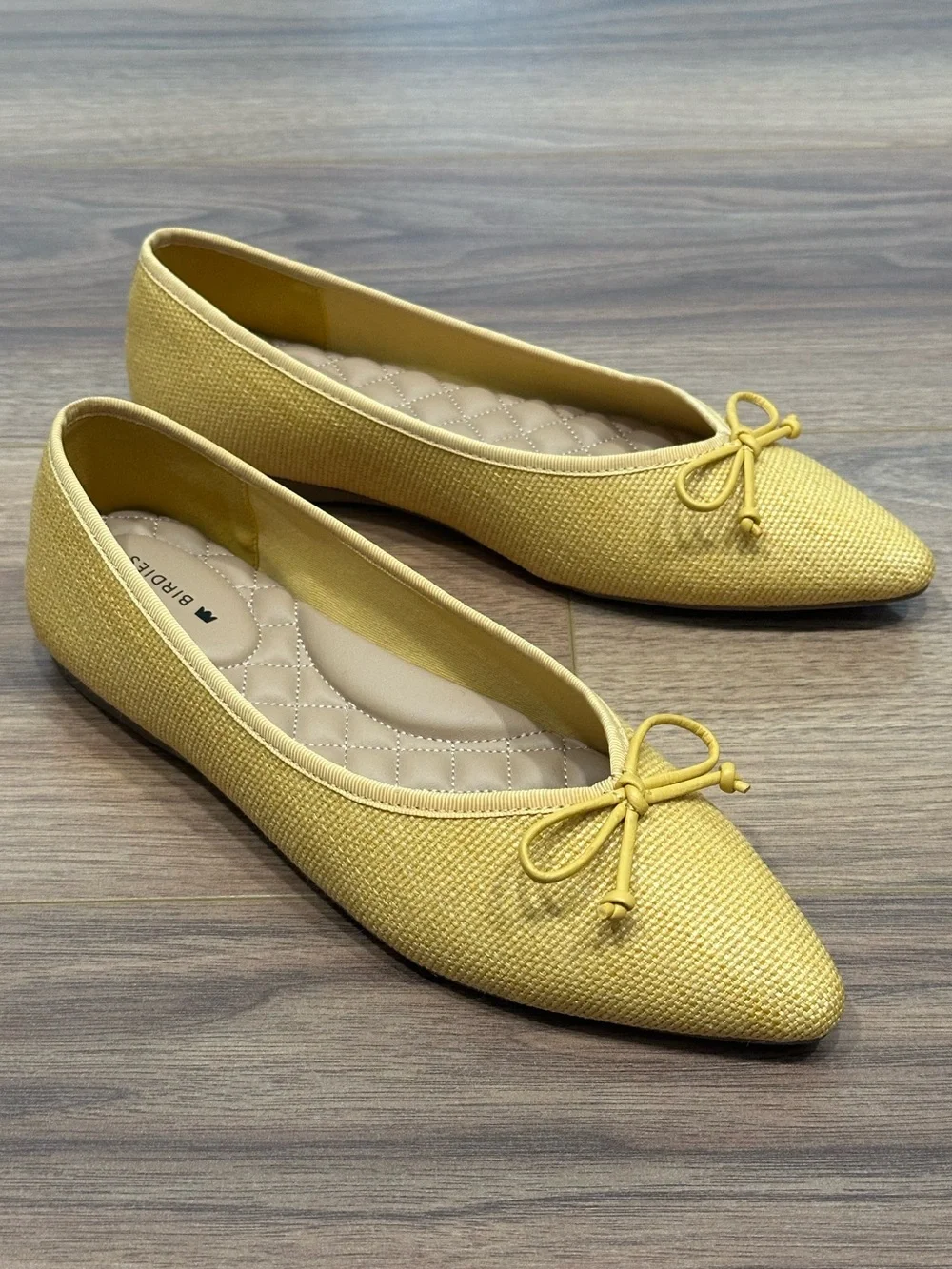 Birdies The Goldfinch Flat in Daffodil Raffia Size 7